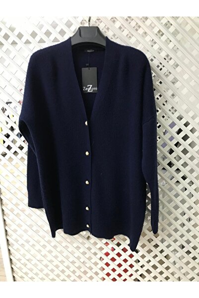 Zentoni Women's Long Sweater with Pearl Buttons, Plus Size, Soft Fabric Cardigan