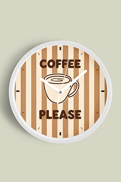 JHAAR Design modern cu litere - Ceas de perete pentru bucătărie „COFFEE PLEAS...