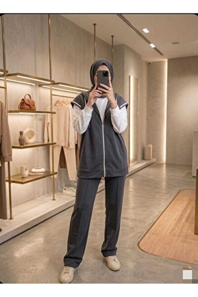 Azram Fashion ŽENSKI HIJAB TROJNI SET (TUNIKA + PRSLUK + TRENERKA)