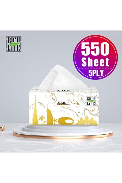 Generic RICH LIFE Facial Tissue - Premium Quality 3-Ply - 660 Sheets | 10 Value Packs