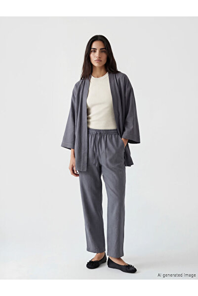 LC Waikiki Gray Elastic Waist Women's Trousers