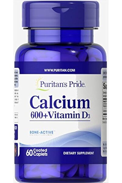 Puritan's Pride بيوريتانز برايد كالسيوم 600+ فيتامين د3، 60 كبسولة