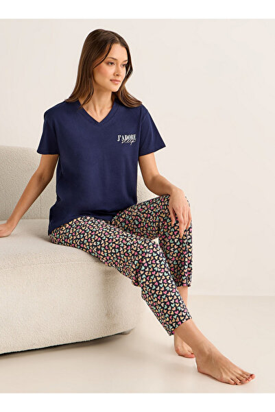 FAV Pyjama Set V-neck T-shirt & Trousers Cotton