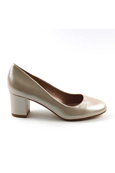 mm Elegant women's shoes with medium heels ZM-63-GOLD