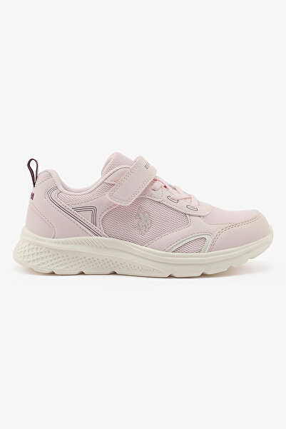U.S. Polo Assn. Kids Pink Low-Top Casual Sneakers with Velcro Strap - Sleek E...