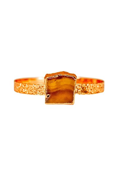 Zeynep Büyükbay Adjustable Cinnamon Agate Stone Copper Bracelet