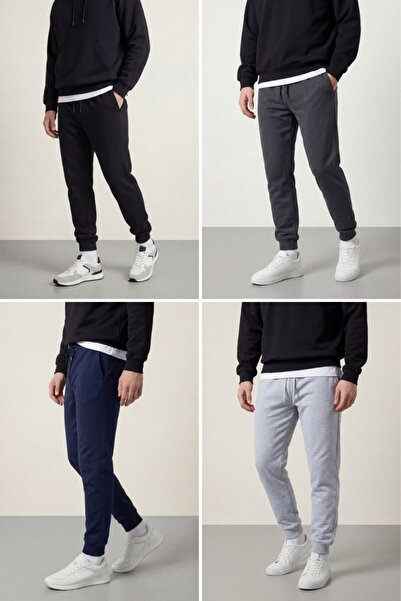 METALIC Pantaloni de trening pentru bărbați, negru-albastru marin-antracit-gr...