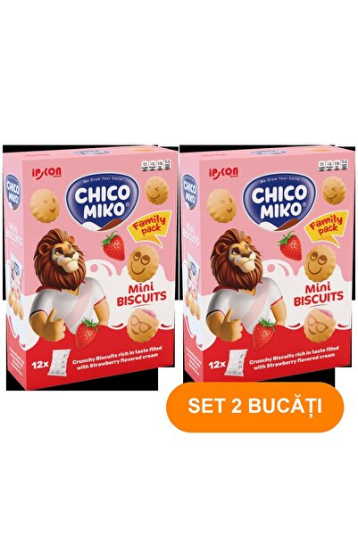 Chico SET 2 BUCĂȚI - Pachet Familie Biscuiți Miko cu Căpșuni