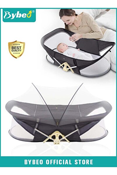 BYBEO سرير أطفال محمول للسفر، سرير أطفال قابل للطي، عش للرضع، سرير سفر للأطفا...