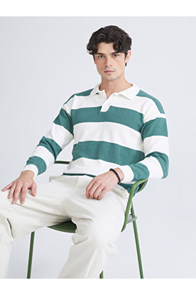 LC Waikiki Rmz Gi̇yi̇m Farkiyla Devrik Roba Collar Long Sleeve Striped Men's ...