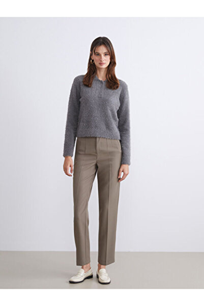 LC Waikiki Rmz Gi̇yi̇m Farkiyla Slim Fit Pleated Women's Trousers