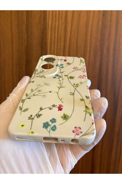 Newon Oppo A60 Vine Flower Printed Inside Velvet Silicone Phone Case