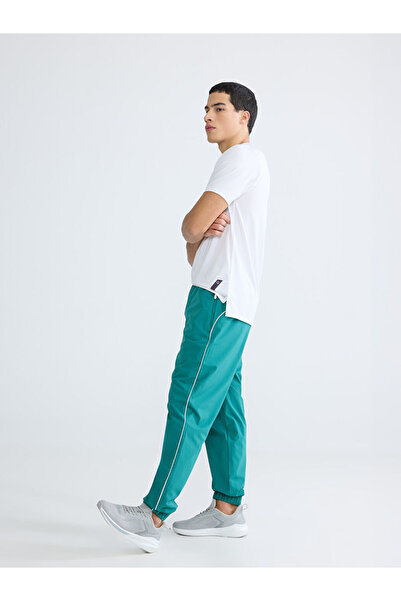 LC Waikiki Xside Active Green Loose Fit Striped Men's Jogger Pants Sweatpants