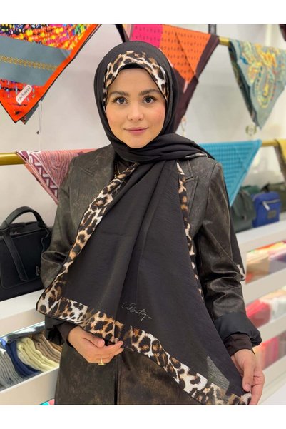 La Boutique Eşarp Güz Yaz Serinliği Organik Leopar Desenli Şal