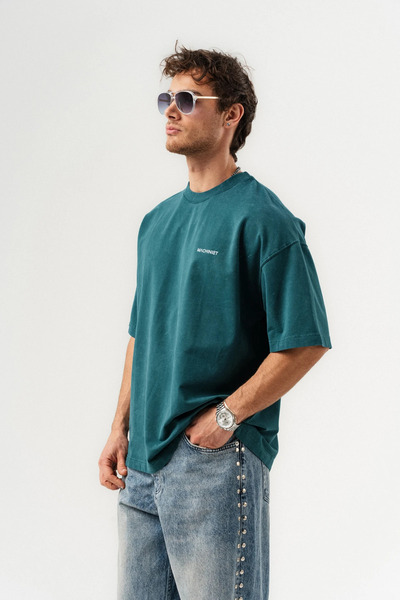 go gang own Mossfade Washable Crew Neck Oversized T-Shirt
