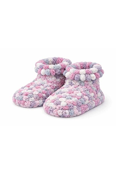 Berliva Home Hand Knitted Plush Home Boots – Colorful Soft Home Boots – Winte...