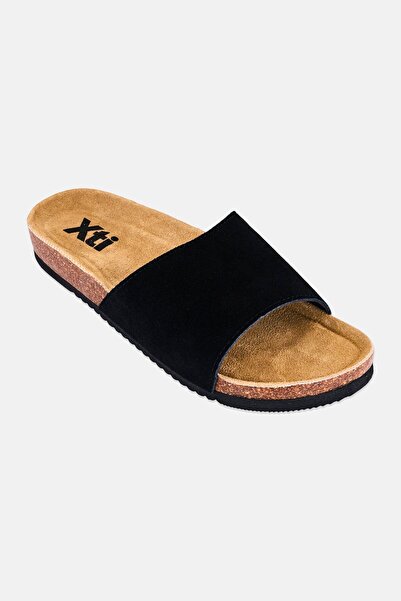 XTI Women Brand Logo Slip On Sandals, Black