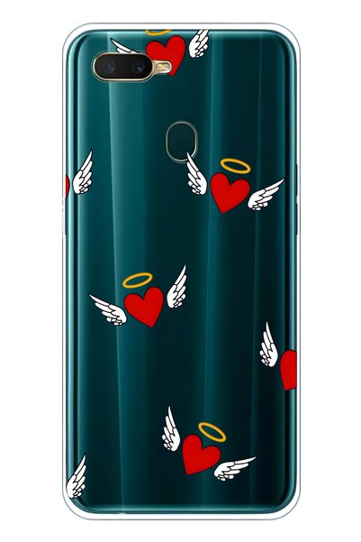 FLAMENKO Oppo A5S / Ax7 / A12 Compatible Angel Heart Patterned Transparent Ph...