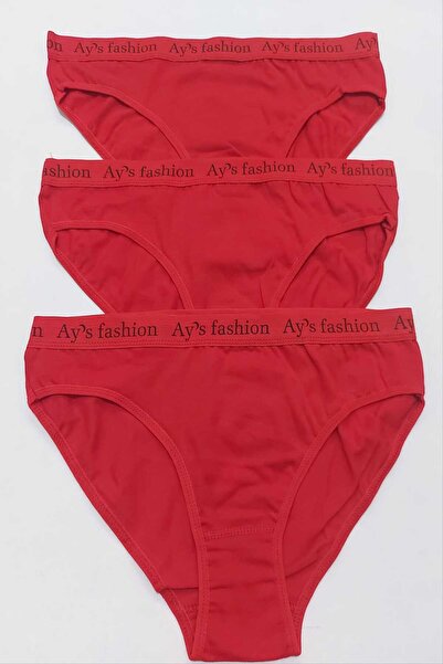 AZOSEV Cotton Pieces of Red Color 3-Pack Panties