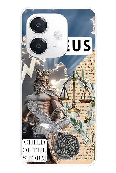 FLAMENKO حافظة هاتف شفافة متوافقة مع هاتف أوبو A3 من نوع Zeus منقوش