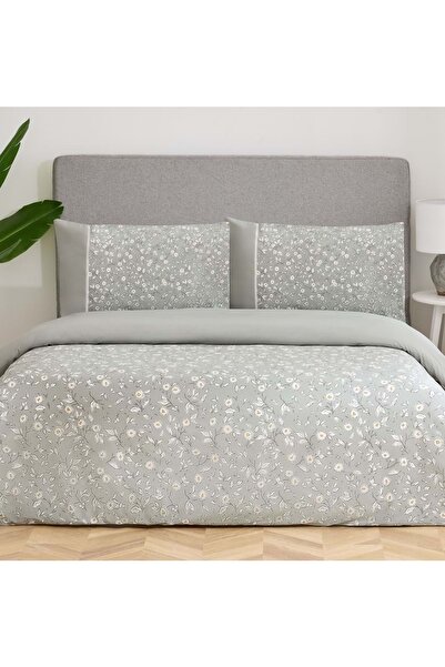 Özdilek Nev Serisi -Gri Dianthus- Çift Kişilik Nevresim Takımı