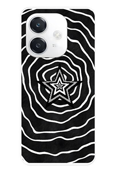 FLAMENKO حافظة هاتف شفافة متوافقة مع هاتف اوبو A3 باللونين الأسود والأبيض ستا...