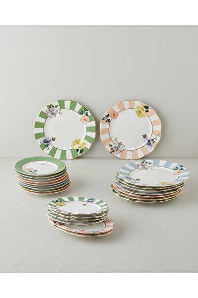 English Home Petal Parade Porselen Kahvaltı ve Sunum Seti 15 Parça 6 Kişilik ...