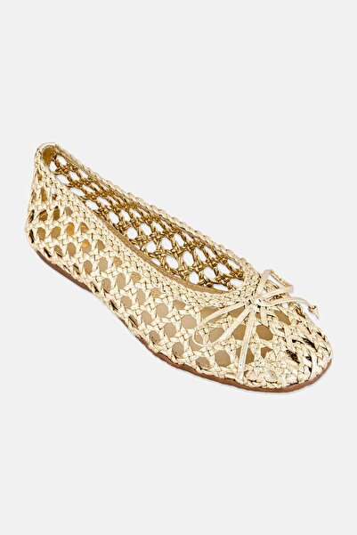 XTI Women Textile Slip On Flats, Gold