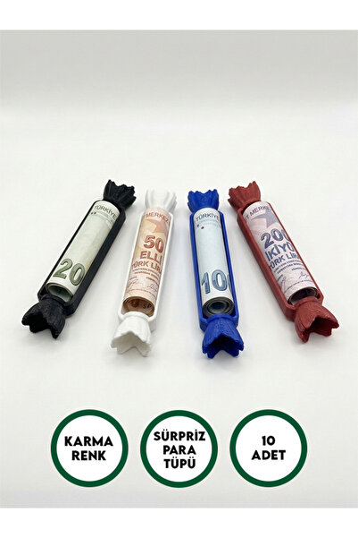 PorBig Hediye Para Tüpü – Para Saklama Kapsülü 10 Adet, Karma Renk
