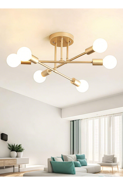 Generic New luxury-style multi-head lamp holder, household wrought iron chand...