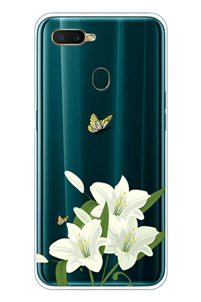 FLAMENKO حافظة هاتف شفافة متوافقة مع هاتف اوبو A5S / AX7 / A12 وايت ليليكان م...