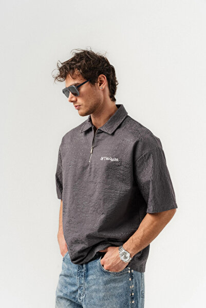 go gang own Μπλουζάκι Shadezia με φερμουάρ και λεπτομέρεια κεντήματος, γιακάς...