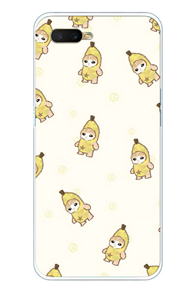 FLAMENKO حافظة هاتف شفافة متوافقة مع هاتف اوبو A5S / AX7 / A12 موديل موز كومي...