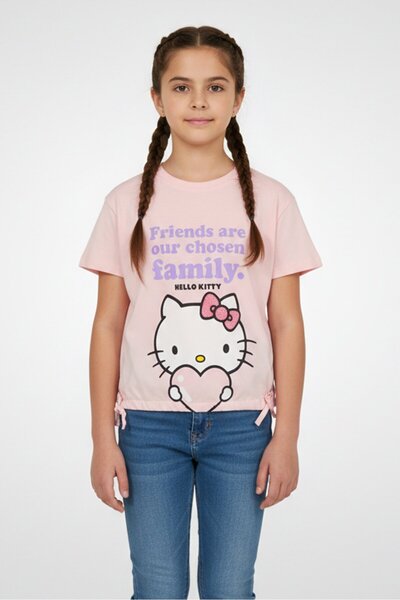 SANRIO Kids Girl Graphic Hello Kitty Short Sleeve Top, Pink