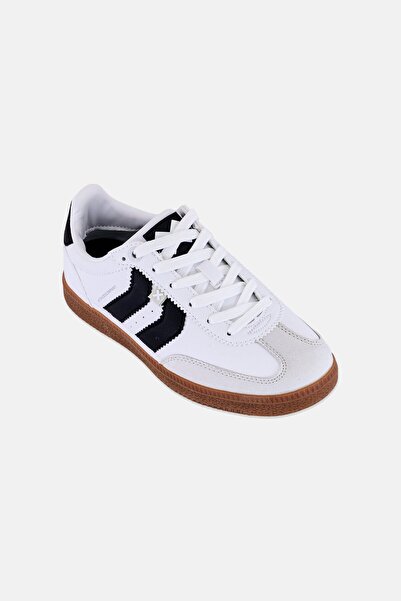 XTI حذاء رياضي دانتيل وشعار ماركة ملابس للأطفال البنات، أبيض