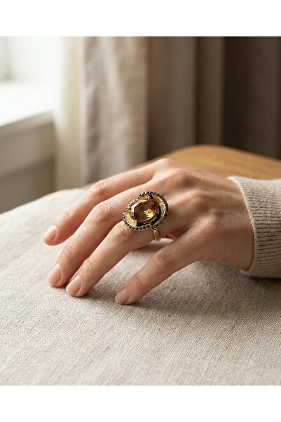 Dorvina مجوهرات برونزية أصلية متغيرة اللون من حجر الزولتانيت بقطع بيضاوي الشك...