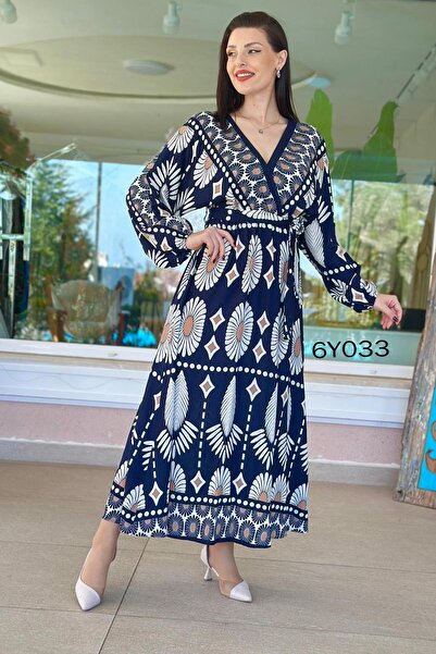 İnce Topuk Double-Breasted Collar and Sleeve Elastic Dress 6Y033