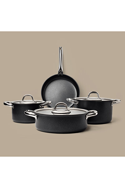 Kitchen Life Gigilli Esperanza 7 Piece Titanium Pot and Pan Set Black