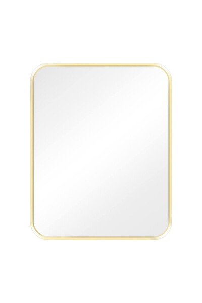 Navaris Oglindă de perete, 50x40 cm, ramă din aluminiu, finisaj auriu, colțur...