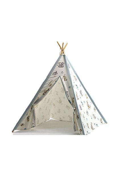 OEM Cort copii stil indian Teepee Tent Animals BathVision, 100x100x160 Alb