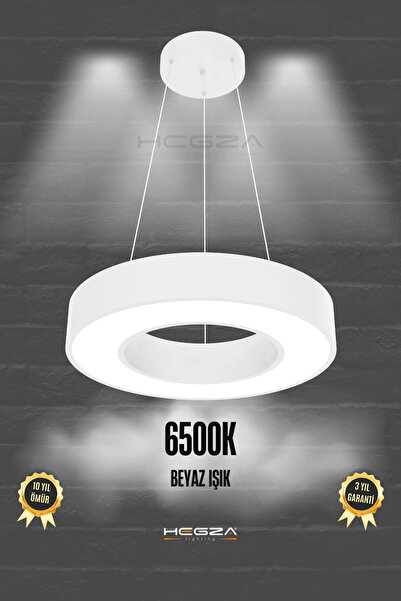 Hegza Lighting ANELLO 40cm Ledli Modern Sarkıt LED Avize (Beyaz Kasa - Beyaz ...