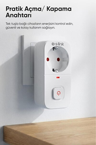 S-LINK SL-010 Bykalite 3lü Set 16A/250V 750 Joule Anahtarlı Isıya Duyarlı Devre ve Akım Korumalı Tek