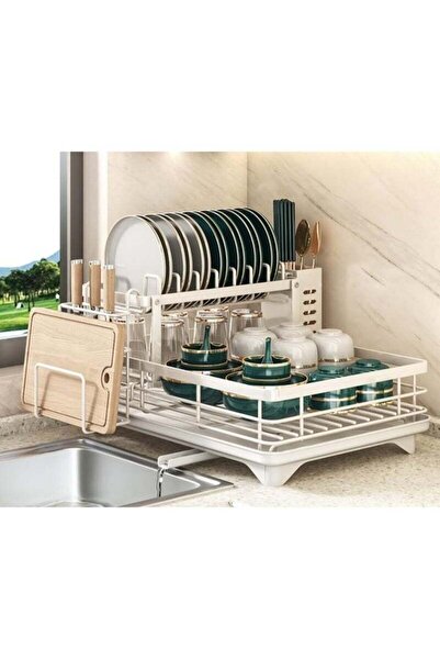 Arabest 2-Tier Stainless Steel Dish Drying Rack, Rust-Resistant Sink Drainer ...