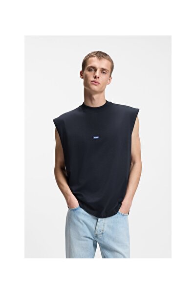 HUGO Logo Detaylı Pamuk Kolsuz T-Shirt