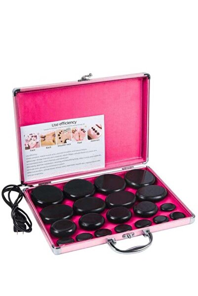 Arabest مجموعة أحجار بازلت ساخنة محمولة مكونة من 20 قطعة، طقم تدفئة للتدليك م...