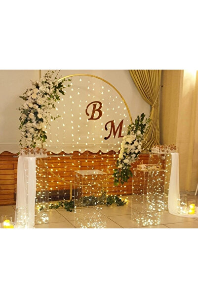 Empressco Süslü Pleksi Harf Söz-nişan-kına H: 30 Cm Çift Harf Gold Ve Gümüş R...