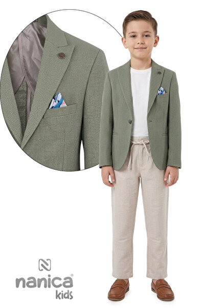 Nanica Kids Αγορίστικο λινό κοστούμι με μαντήλι 126631