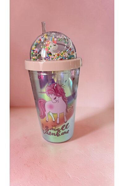 FAMEMUS ACCESSORY Unicorn Pipetli Bardak Matara Suluk