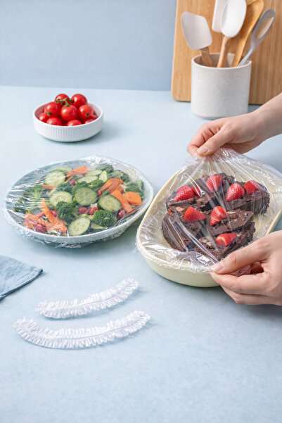 Arma House 100 Adet Lastikli Tencere ve Tabak Bonesi 22 CM & Streç Kapak Gıda...