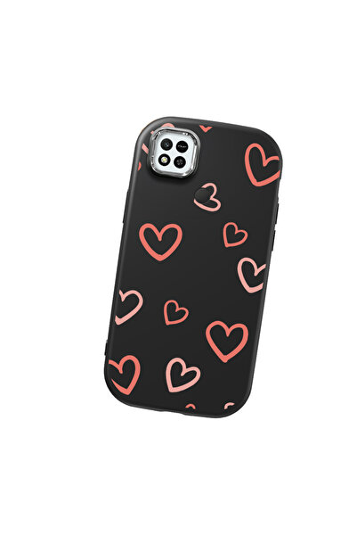 SLIMFELT Redmi 9C/10A Uyumlu Kalp Desenli Sıvı Silikon Kılıf, Tam Koruma, Yum...